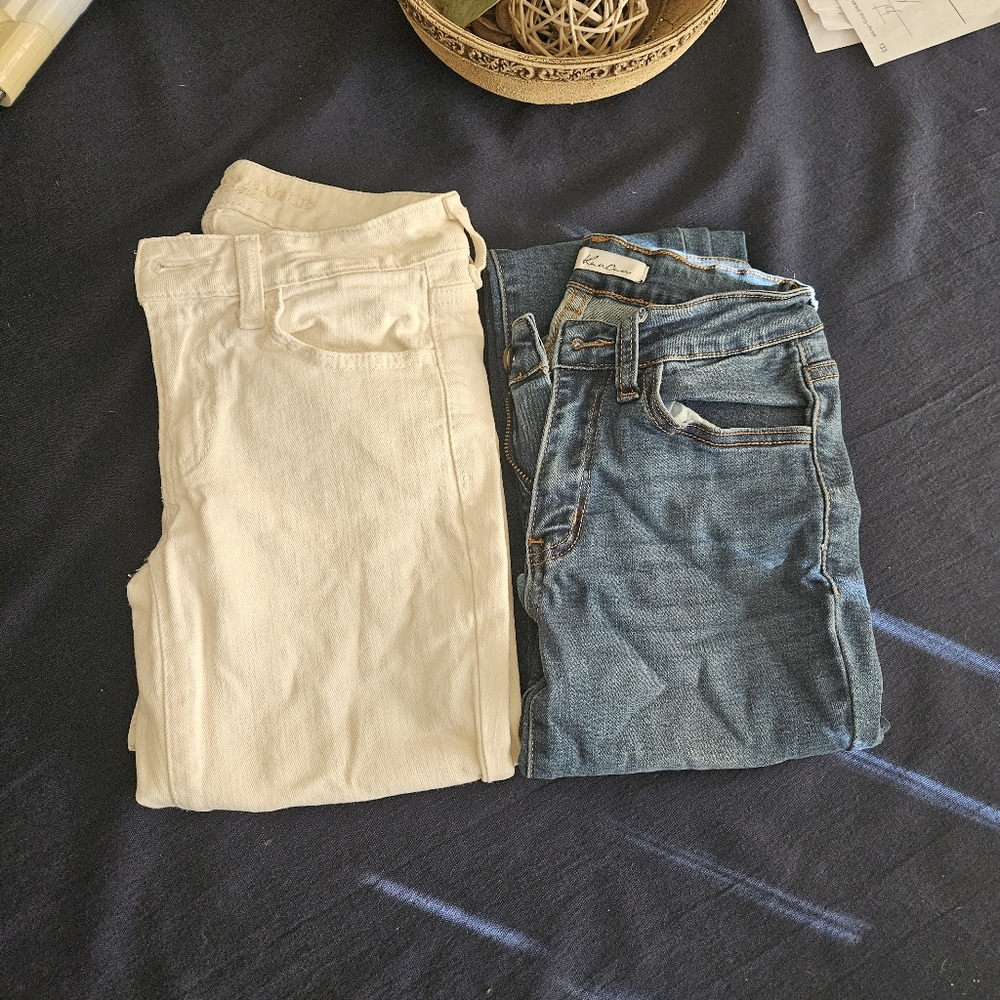 Classic Blue and White Women's Jeans